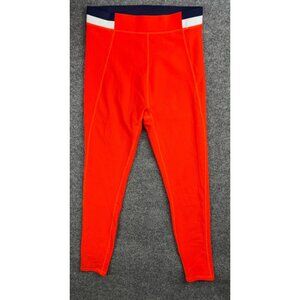 Wilo Leggings Women's Medium Orange Blue White Contra Ankle Skinny Active NWT
